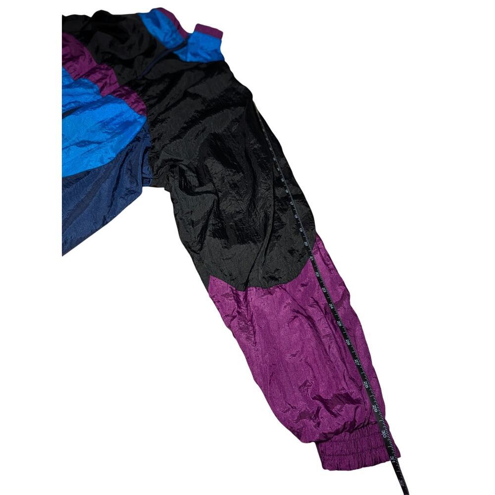 VTG 80s 90s Turnpoint Sports Colorblock Nylon Windbreaker Jacket Medium Retro - Picture 13 of 14